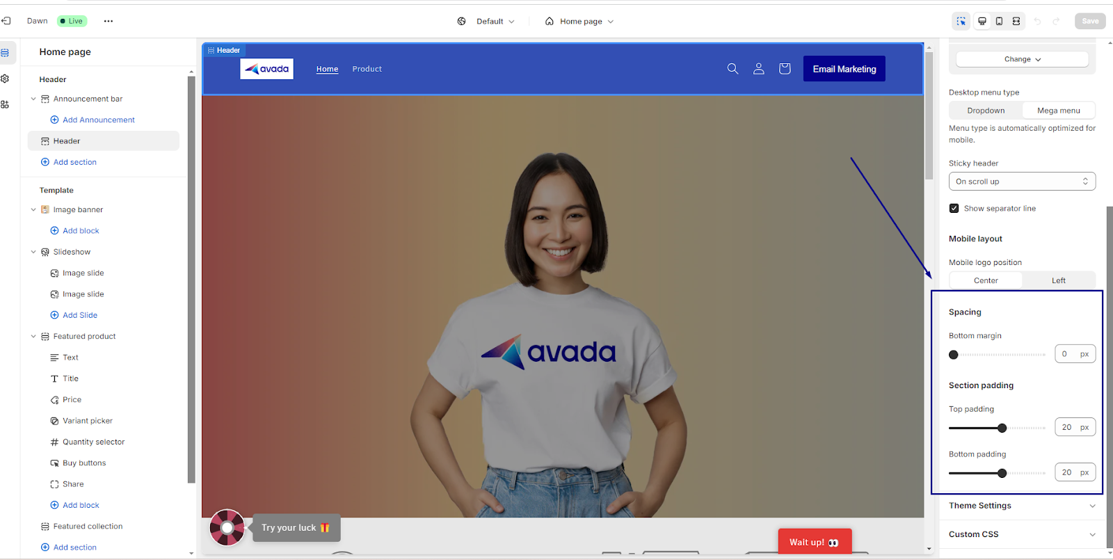 Remove White Space Between Sections on Shopify